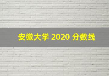 安徽大学 2020 分数线